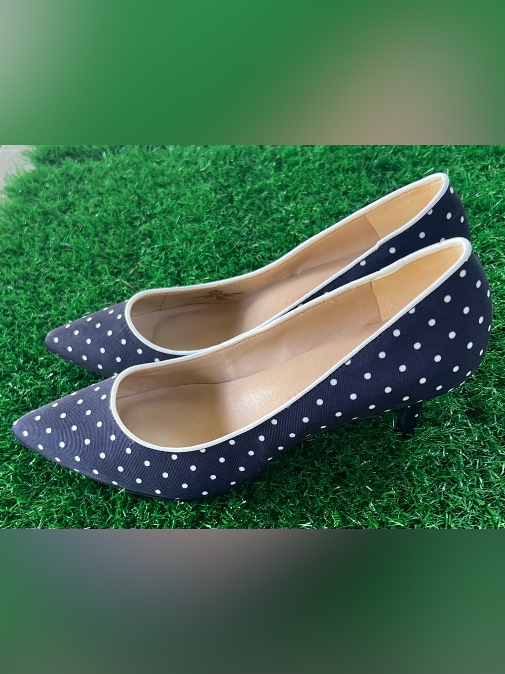 Isaac Mizrahi Live Polka Dot Heels Sz 7.5